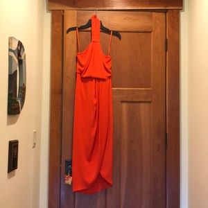 Coral halter neck maxi dress... never worn!